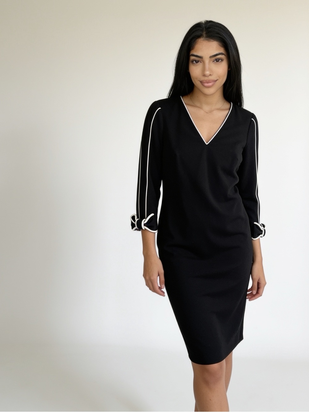 Calvin Klein Black Dress with White Trim